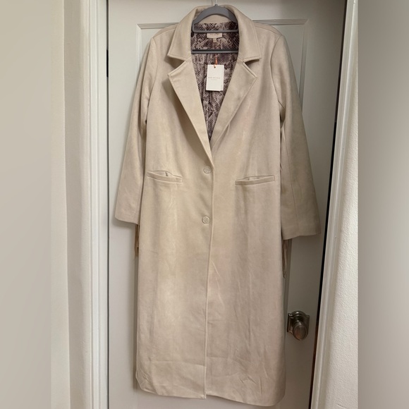 Skies Are Blue Cream Western Fringe Long Coat - Picture 4 of 12